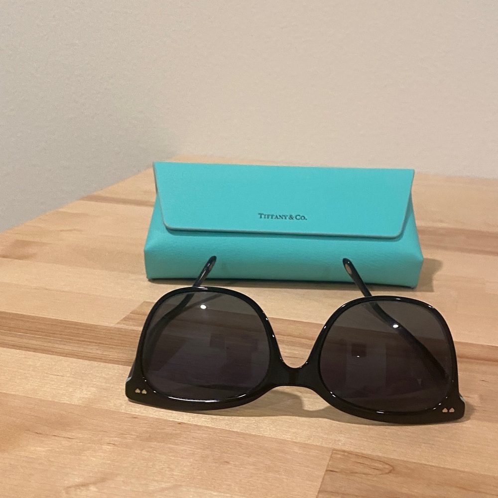 Tiffany & Co. Black Sunglasses with Blue Case